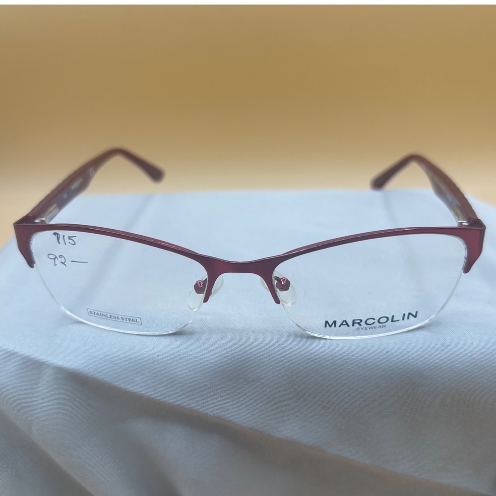 Marcolin Eyewear MA7331 Burgundy Red Stainless Steel Frames 52-17-135